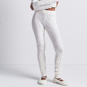 SKIMS Cream Cable Knit Leggings